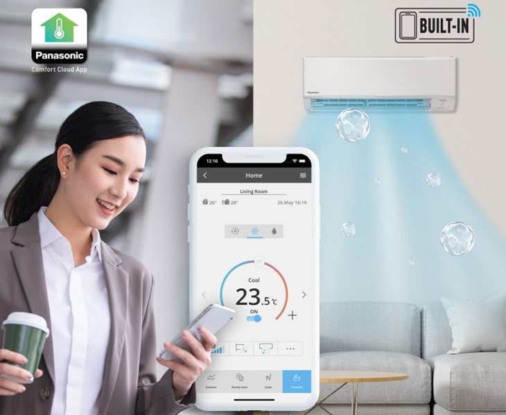 Đánh giá dòng máy lạnh Panasonic tiêu chuẩn với wifi WPU năm 2023 - Quản lý dễ dàng bằng ứng dụng Panasonic Comfort Cloud