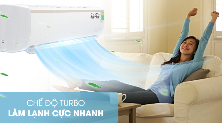 Chế độ làm lạnh nhanh Turbo - Máy lạnh TCL Inverter 1 HP TAC-10CSI/KE88N Mẫu 2019