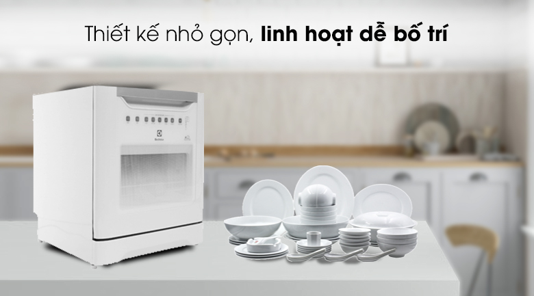 Máy rửa chén mini Electrolux ESF6010BW có thiết kế nhỏ gọn