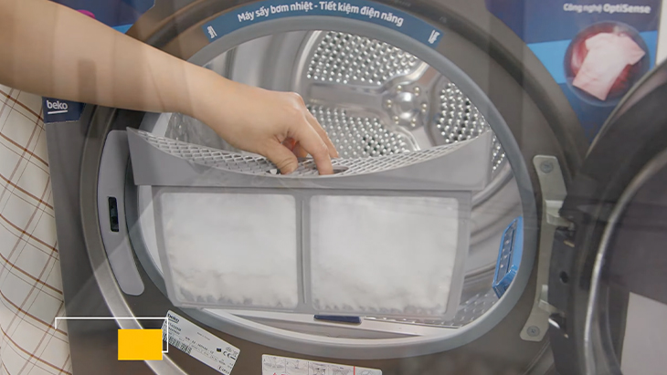 Bộ lọc sơ vải máy sấy bơm nhiệt Beko 9 kg B3T4329M
