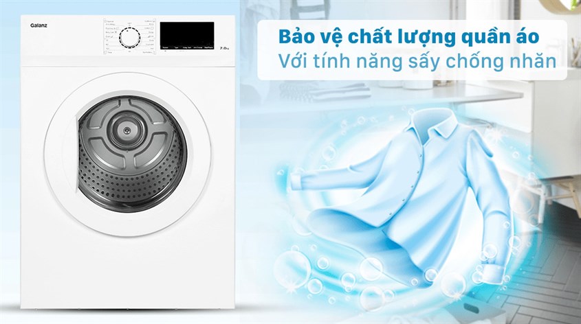 Những tính năng hiện đại trên máy sấy thông hơi Galanz 7 kg DV-70T5C(W) sẽ đem đến trải nghiệm tốt nhất cho gia đình bạn