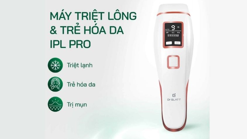 Máy triệt lông cá nhân Dr.Glatt IPL PRO (Màu trắng) tích hợp nhiều tính năng hiện đại