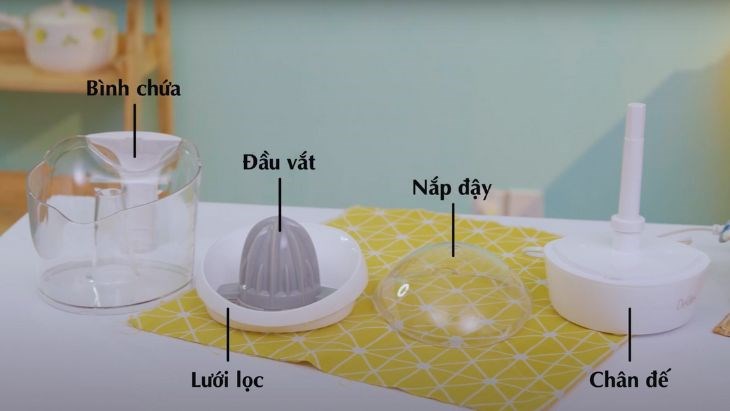 Chi tiết các bộ phận tháo rời của máy vắt cam Delites D-8007A