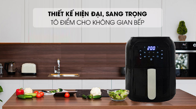 Nồi chiên không dầu Magic Eco AC-102 7.5 lít có thiết kế tinh tế với tông màu đen sang trọng