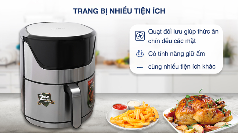 Nồi chiên không dầu Magic Eco AC-122 7 lít có chức năng giữ ấm thức ăn tiện lợi cho bạn trước khi dùng