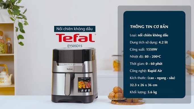 Sản phẩm nồi chiên không dầu EY505D15