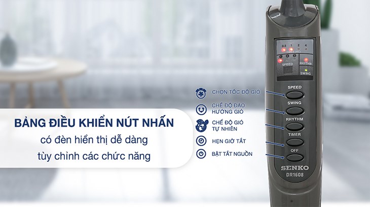 Bảng điều khiển nút nhấn trực quan giúp người dùng dễ dàng tùy chỉnh theo ý muốn