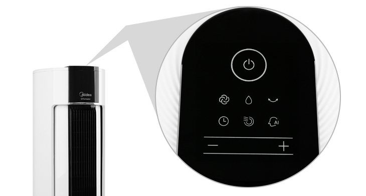 Bảng điều khiển cảm ứng hiện đại - Quạt điều hòa Midea AC120-18AR