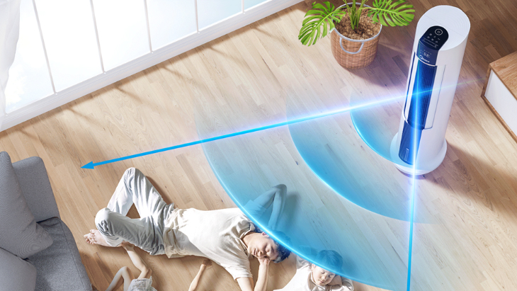 Góc tạo gió 60 độ, cho không khí luân chuyển khắp phòng - Quạt điều hòa Midea AC120-18AR