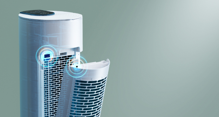Tấm lọc thông minh, tự ngắt khi tháo - Quạt điều hòa Midea AC120-18AR
