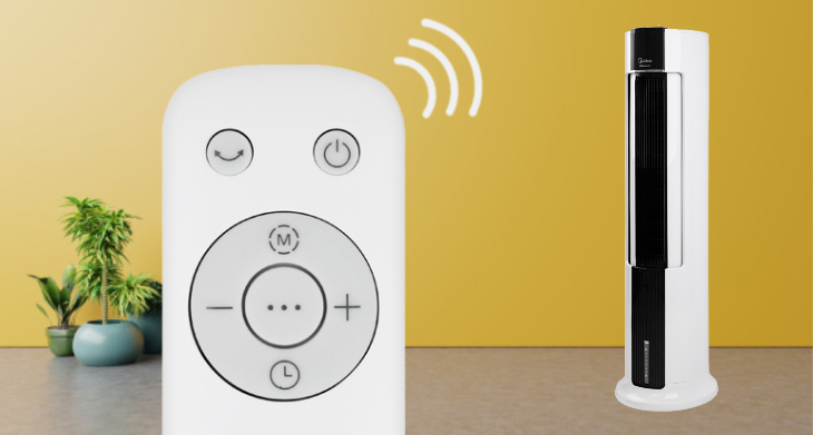Trang bị remote điều khiển từ xa tiện lợi - Quạt điều hòa Midea AC120-18AR