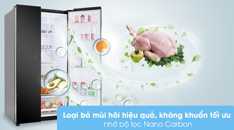 Tủ lạnh LG Inverter 613 lít GR-B247WB - Bộ lọc Nano Carbon