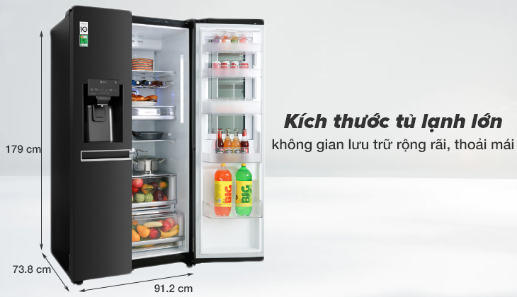 Tủ lạnh có kích thước lớn và rộng rãi