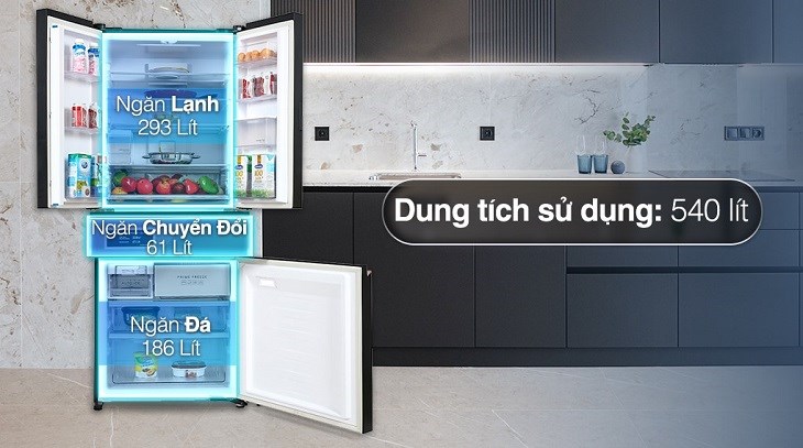 Tủ lạnh Panasonic dung tích 540 lít rộng rãi