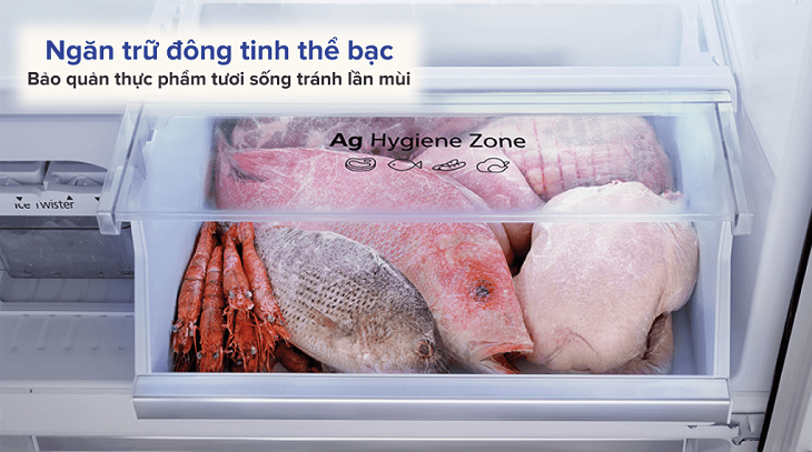 Ngăn trữ đông tinh thể bạc Ag Hygiene Zone hạn chế lẫn mùi thực phẩm