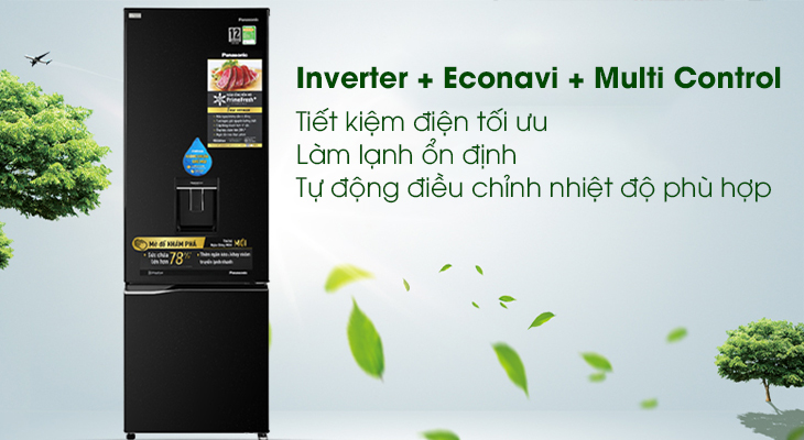 Tủ lạnh Panasonic Inverter 322 lít NR-BC360WKVN - Tiết kiệm điện