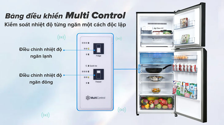 Đánh giá chi tiết dòng tủ lạnh Panasonic Inverter TL351-381VG - Bảng điều khiển