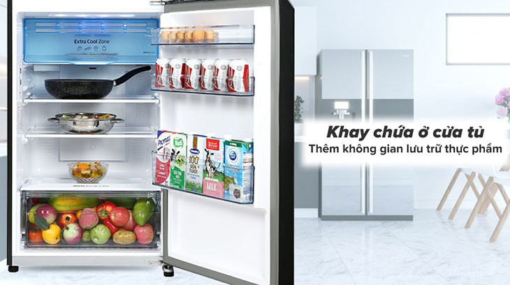 Đánh giá chi tiết dòng tủ lạnh Panasonic Inverter TL351-381VG -  Khay chứa ở cửa