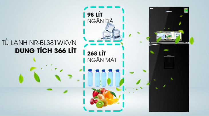 Dung tích tủ lạnh NR-BL381WKVN