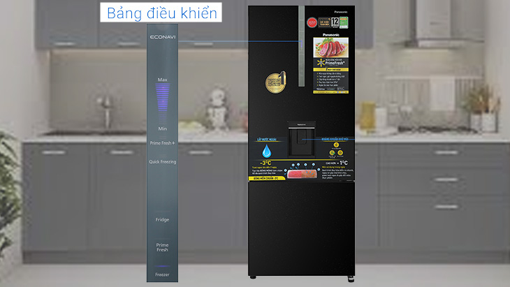 Bảng điều khiển bên ngoài của tủ lạnh NR-BX471GPKV