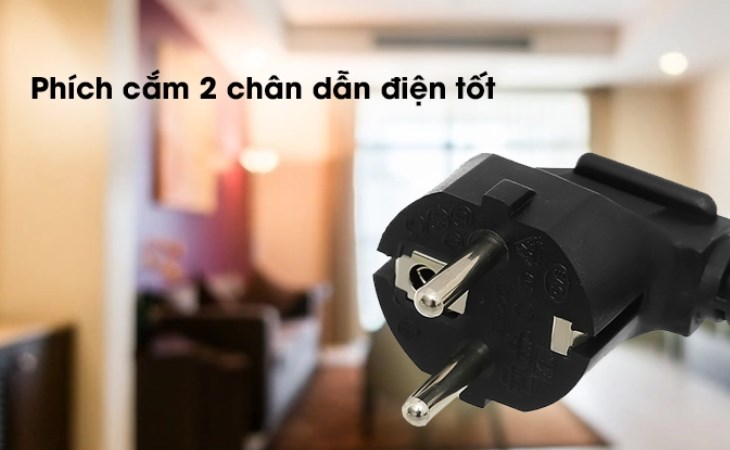 Phích cắm của dây nguồn đa năng DMAX 0.85m DD-004-BLACK-0.85M có 2 chân, cho khả năng dẫn điện tốt