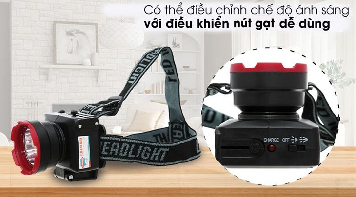 Đèn pin đội đầu được tích hợp nhiều mức độ sáng, đáp ứng đa dạng nhu cầu sử dụng