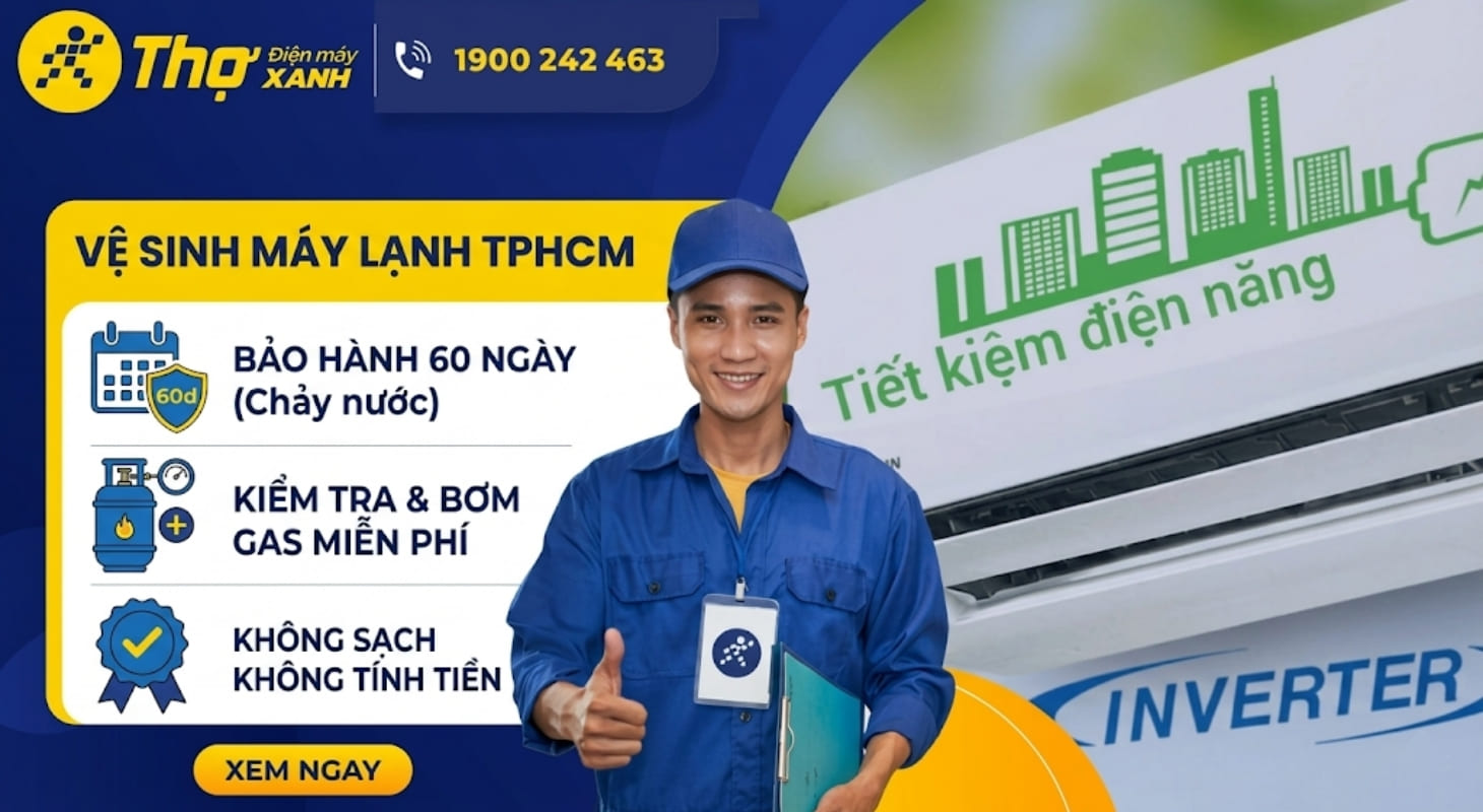 Dịch vụ vệ sinh máy lạnh TPHCM của Thợ Điện máy XANH mang lại nhiều lợi ích hấp dẫn