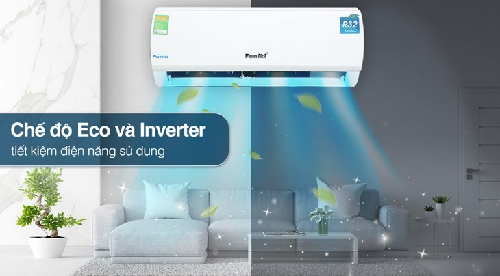 Điều hòa Funiki trang bị công nghệ tiết kiệm điện Eco và Inverter