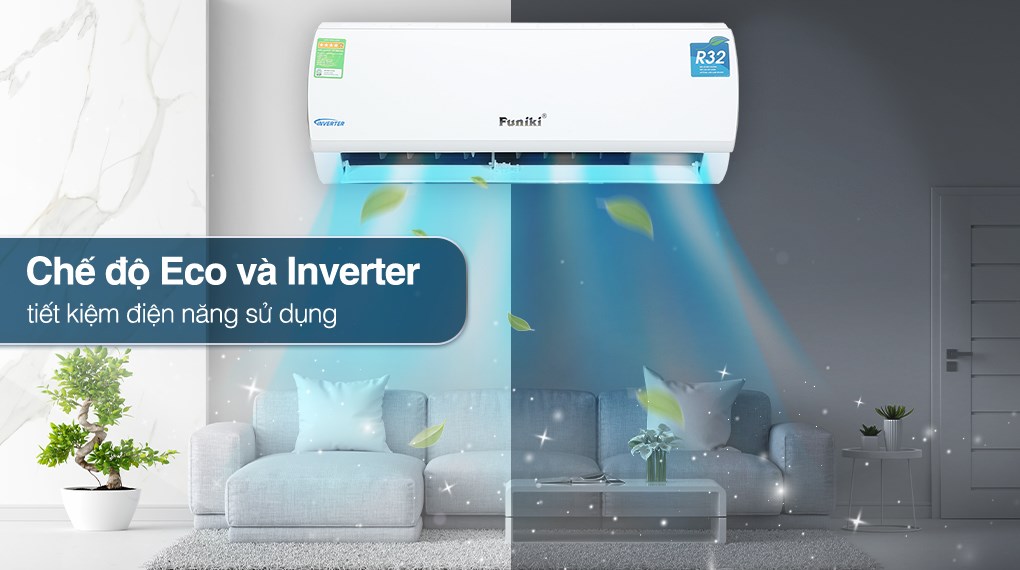 Máy lạnh Funiki Inverter 1 HP HIC09TMU.ST3 vừa có chế độ tiết kiệm điện và tiết kiệm năng lượng giúp máy hoạt động hiệu quả