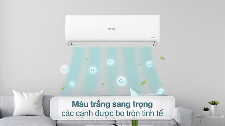 Điều hòa Casper Inverter 1 HP GC-09IS35 sở hữu gam màu trắng sang trọng, các cạnh được bo tròn tinh tế