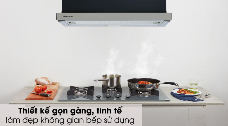 Máy hút mùi âm tủ Kangaroo KG70BH1 hoạt động mạnh mẽ, hút sạch khói làm giảm hơi nóng trong không khí