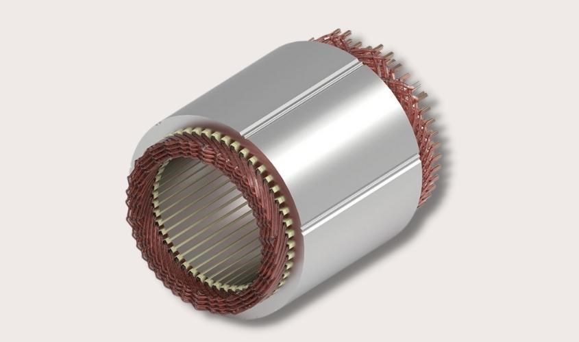 Bộ phận stator chỉ có các cuộn dây của ba pha điện