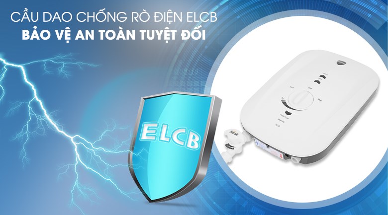 Máy nước nóng trực tiếp Ferroli 4500W MIDO-MSP 4.5S có nhiều ưu điểm khi trang bị tính năng an toàn ELCB
