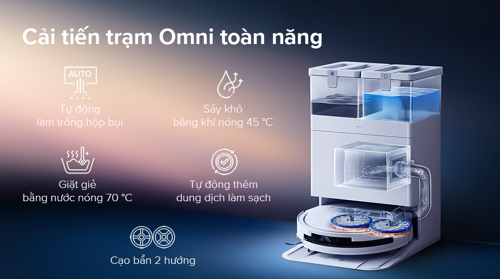 Robot hút bụi lau nhà Ecovacs Deebot T50 Pro OMNI đi kèm trạm sạc thông minh