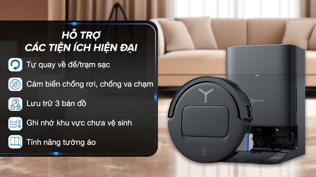 Robot hút bụi lau nhà Ecovacs Deebot T80 OMNI trang bị nhiều tính năng thông minh