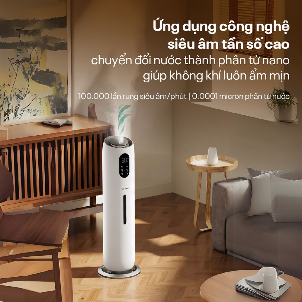 Máy tạo ẩm khuếch tán tinh dầu FUJIHOME HM10UV-WIFI thiết kế tinh tế và điều khiển thông minh