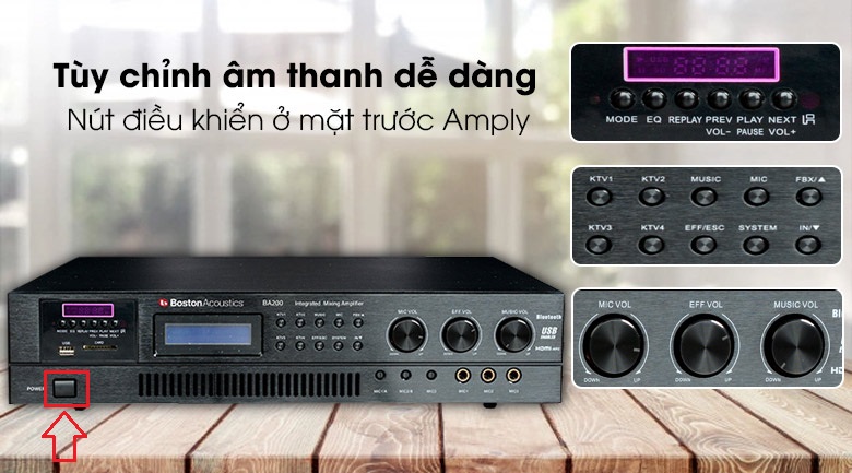 Khởi động Amply Karaoke Boston Acoustics BA200