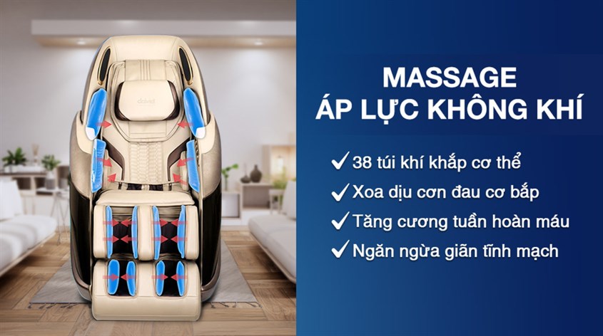 Tận hưởng massage túi khí với ghế massage toàn thân cao cấp Daikiosan DVGM-30003N