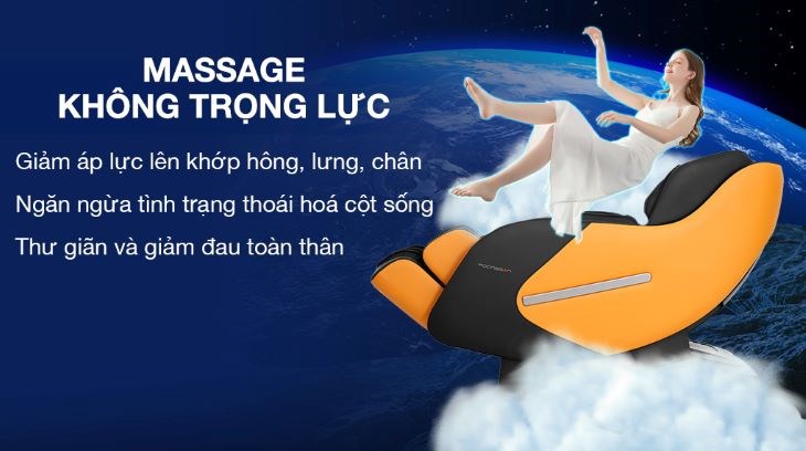Ghế Massage Poongsan MCP-141 được trang bị tính năng massage không trọng lực giúp làm giảm tình trạng thoái hóa cột sống