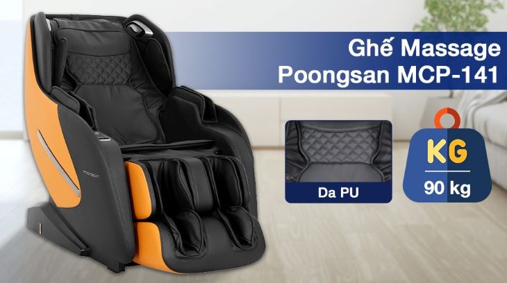 Ghế Massage Poongsan MCP-141 sở hữu thiết kế tinh tế, đơn giản