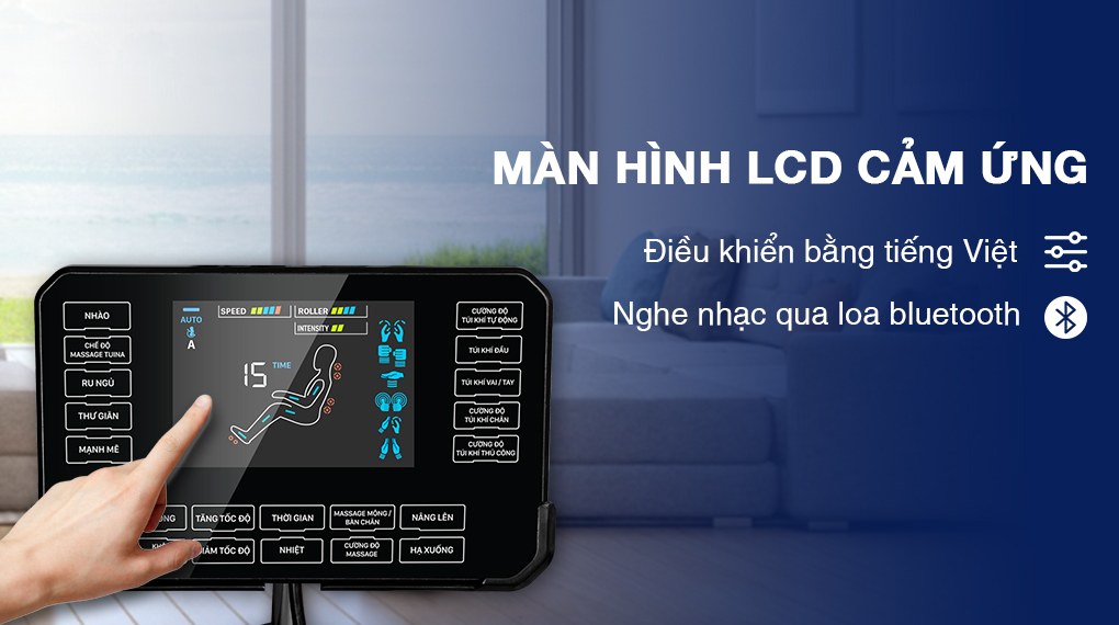 Ghế massage Makano MKGM-0001D sử dụng tiếng Việt nên hạn chế tình trạng hiểu lầm về lời nói