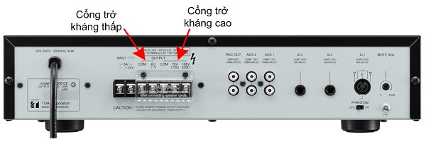 Trở kháng apmly phải tính toán để phù hợp với loa.