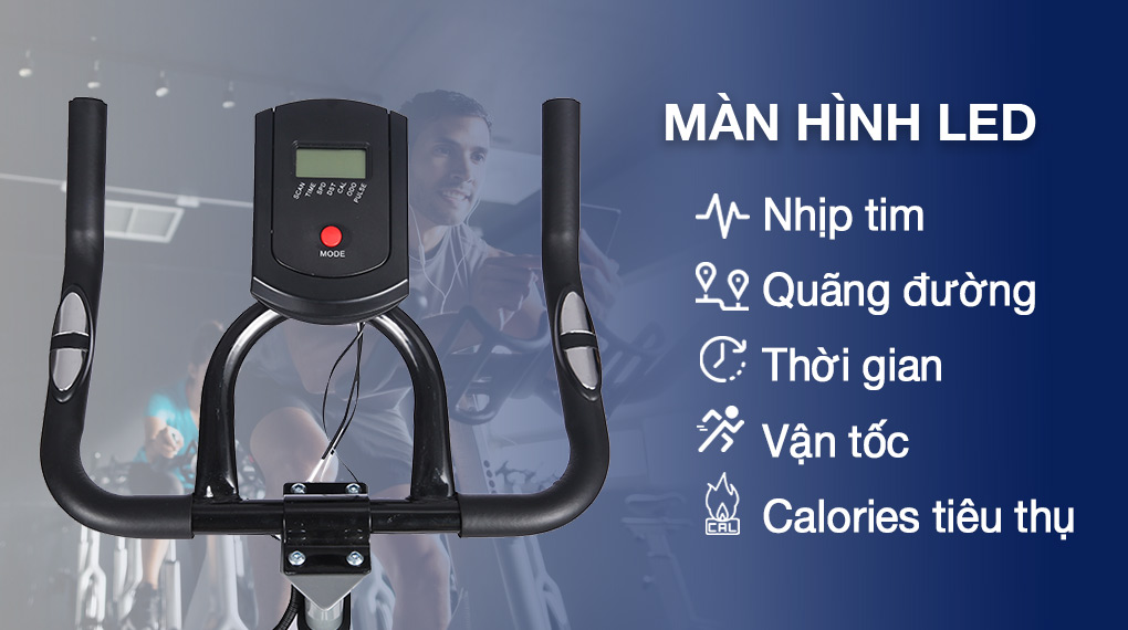 Xe đạp tập thể dục tại nhà Airbike Sport MK-330 sở hữu màn hình LED giúp người dùng dễ dàng theo dõi các thông số khi luyện tập