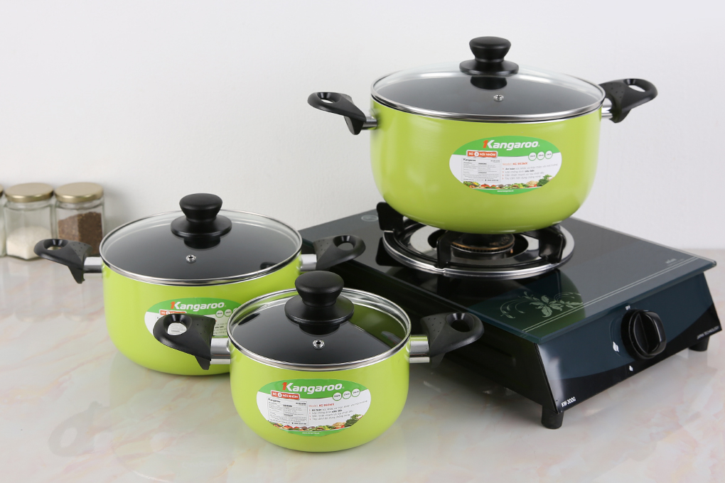 Bộ 3 cái nồi nhôm chống dính Kangaroo KG993MX