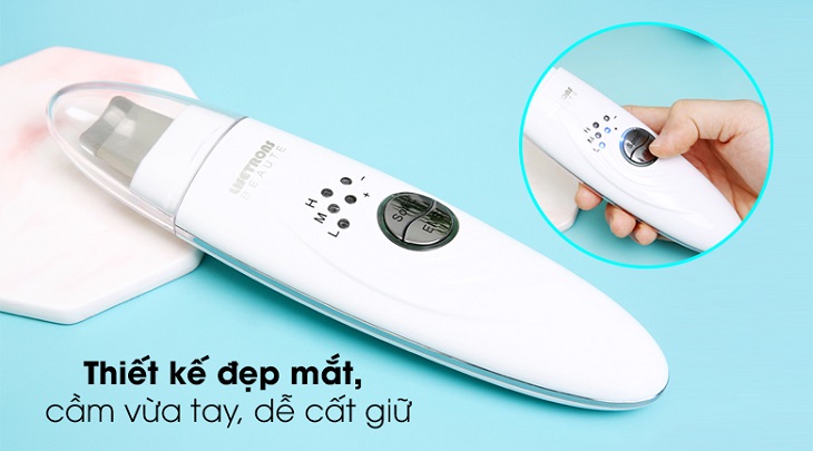 Máy tẩy tế bào chết và nâng cơ mặt Lifetrons UI-400 có thiết kế đẹp mắt, nhỏ gọn