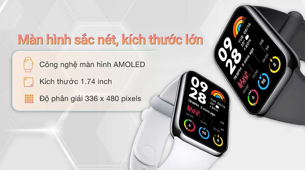 Vòng đeo tay thông minh Mi Band 8 Pro có thiết kế nhỏ gọn, thích hợp với nhiều kích thước cổ tay của người dùng
