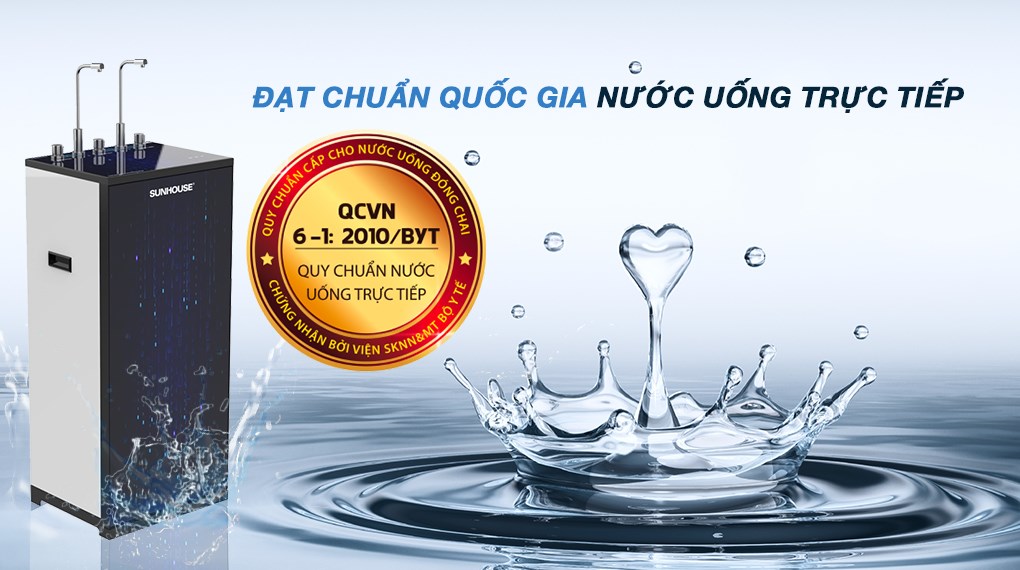Máy lọc nước RO nóng nguội lạnh Sunhouse SHA76215CK 9 lõi thích hợp làm quà tặng cho gia đình