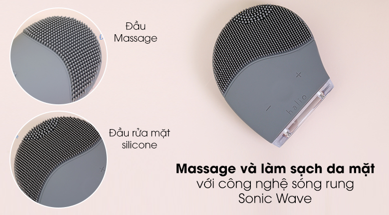 Máy rửa mặt và massage Halio Gray Smoke