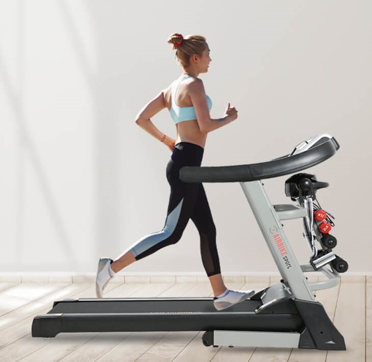 Máy chạy bộ Airbike Sport MK-338 được tích hợp hệ thống giảm chấn cao su an toàn và bền bỉ