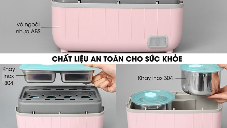 Hộp hâm cơm Unie sử dụng chất liệu an toàn, bền bỉ và dễ dàng vệ sinh